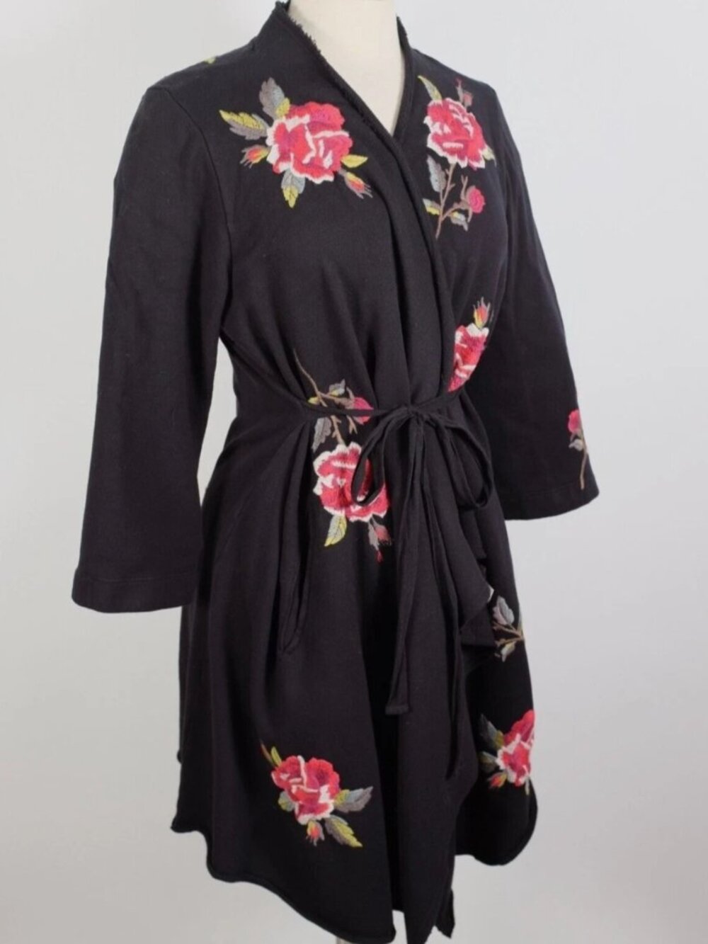 Johnny Was Open-Front Duster Coat Medium - Picture 2 of 8